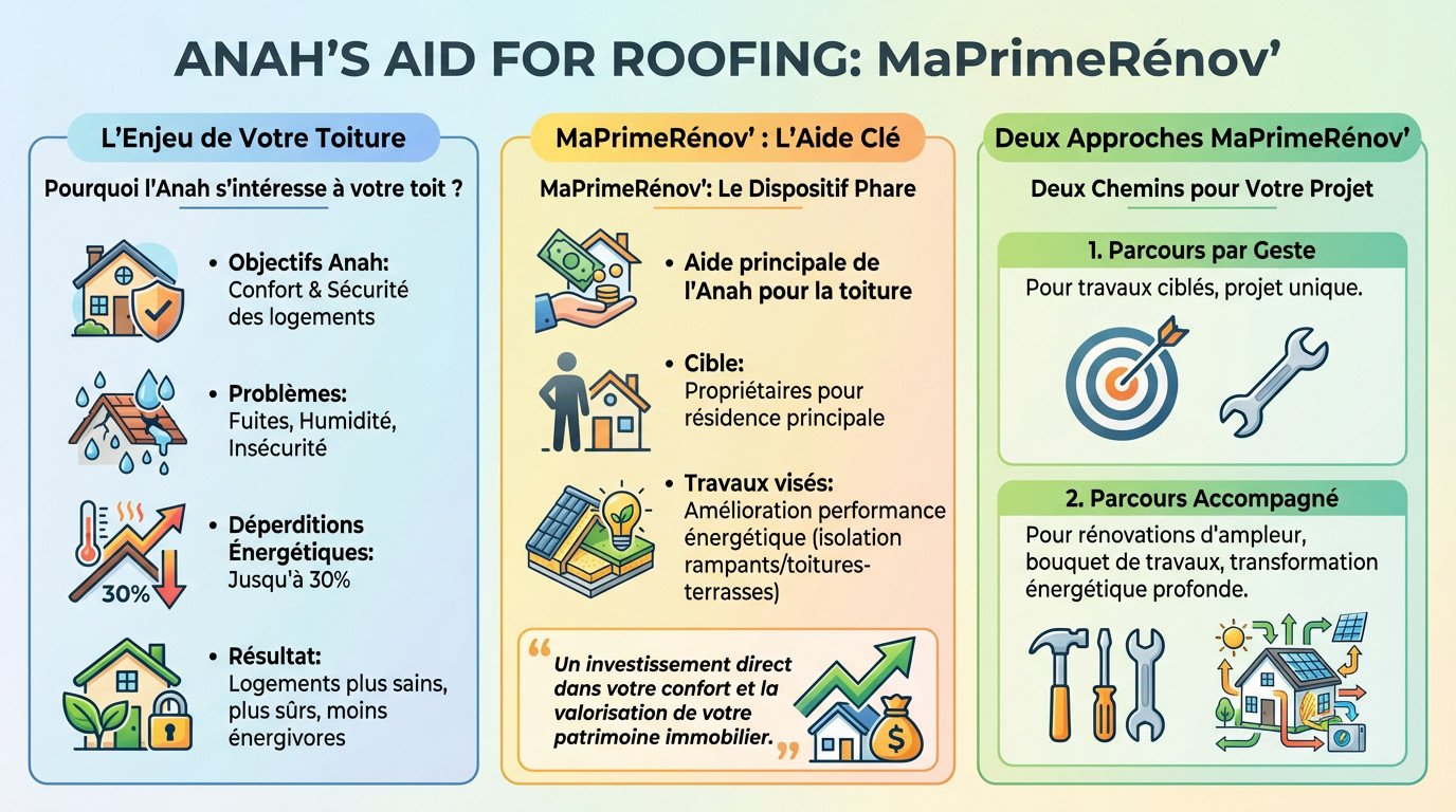 Artisan RGE effectuant des travaux d'isolation de toiture éligibles aux aides de l'Anah