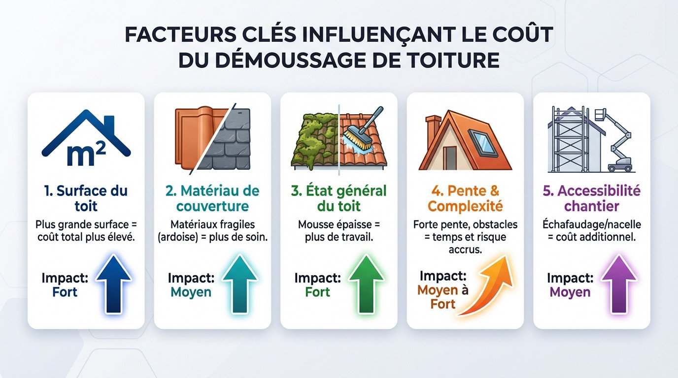Facteurs influençant le coût d'un démoussage de toiture