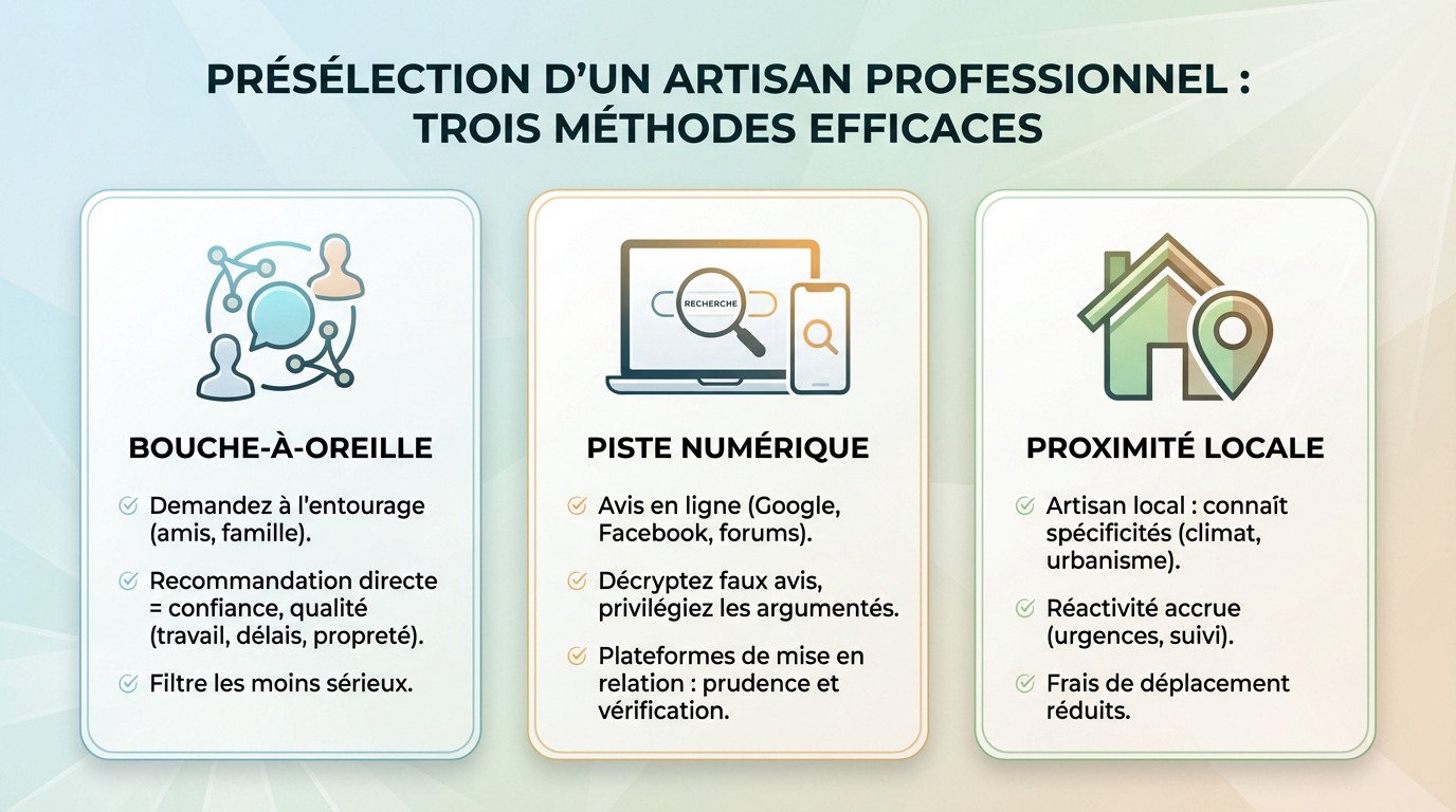 Méthodes de présélection d'un artisan couvreur professionnel