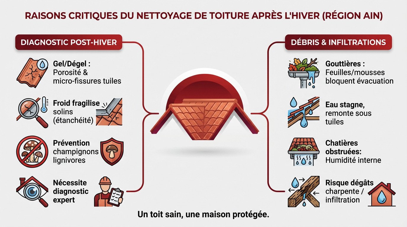 Inspection de toiture dans l'Ain pour détecter les micro-fissures après le gel