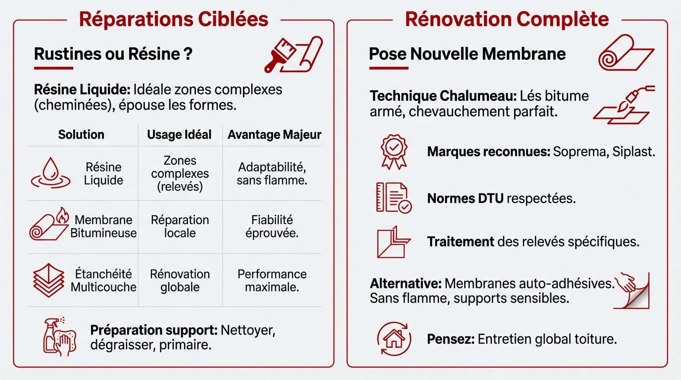 Réparation et rénovation de calandrite abîmée sur toiture plate dans l'Ain